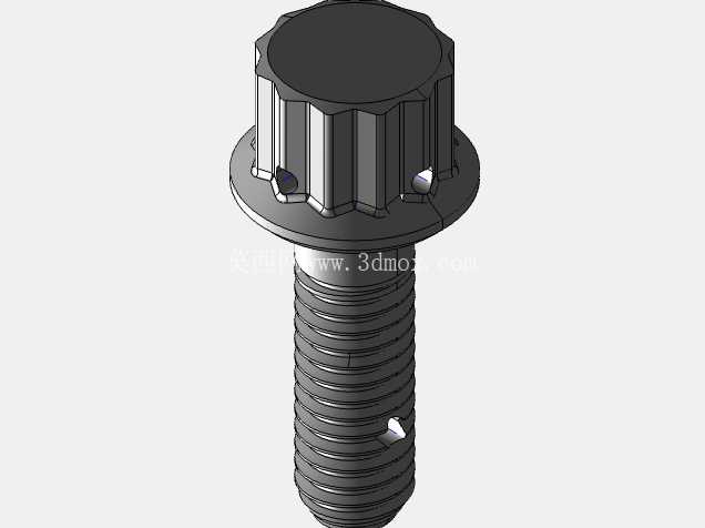 ISO 3185-040(系列表)航空航天螺栓 - 全精度 CAD 模型