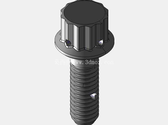 ISO 3185-040(系列表)航空航天螺栓 - 全精度 CAD 模型