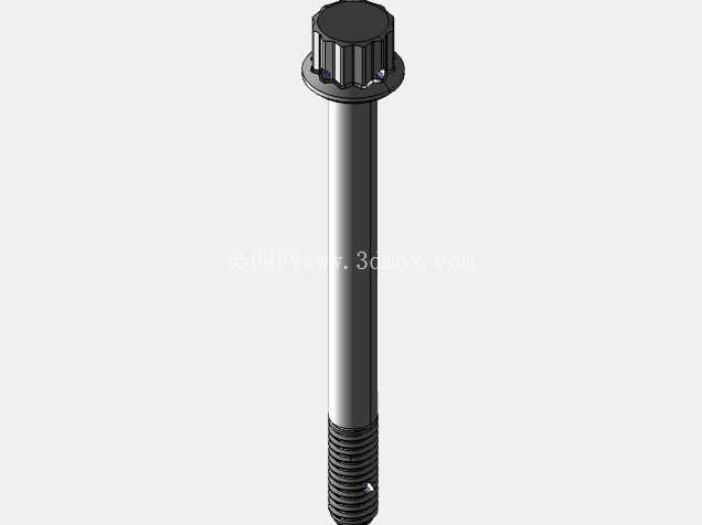 ISO 3185-040(系列表)航空航天螺栓 - 全精度 CAD 模型