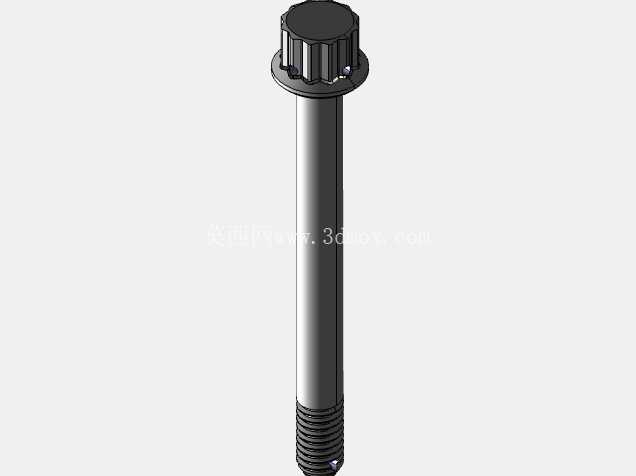 ISO 3185-040(系列表)航空航天螺栓 - 全精度 CAD 模型