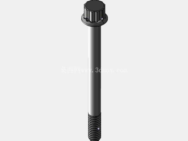ISO 3185-040(系列表)航空航天螺栓 - 全精度 CAD 模型