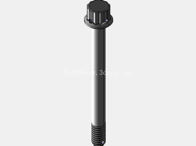 ISO 3185-040(系列表)航空航天螺栓 - 全精度 CAD 模型