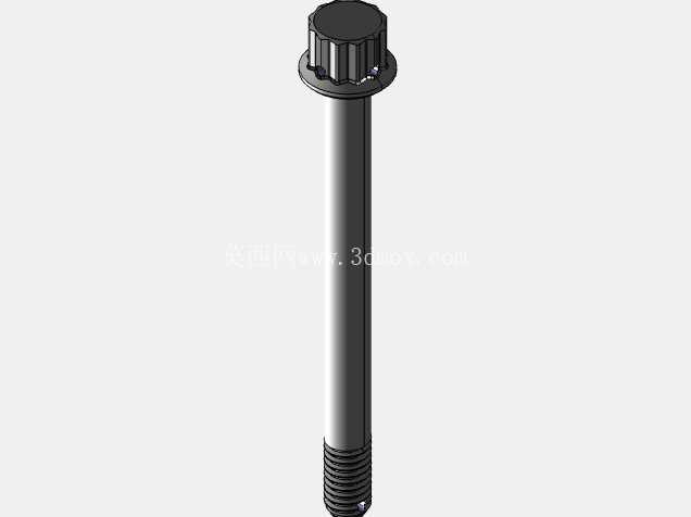 ISO 3185-040(系列表)航空航天螺栓 - 全精度 CAD 模型