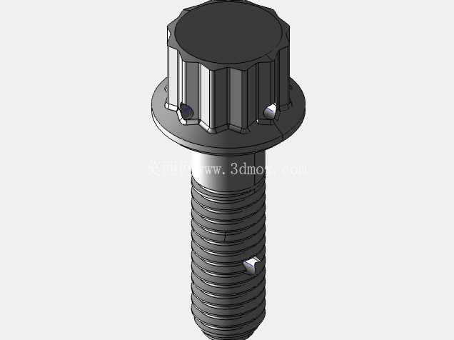 ISO 3185-040(系列表)航空航天螺栓 - 全精度 CAD 模型