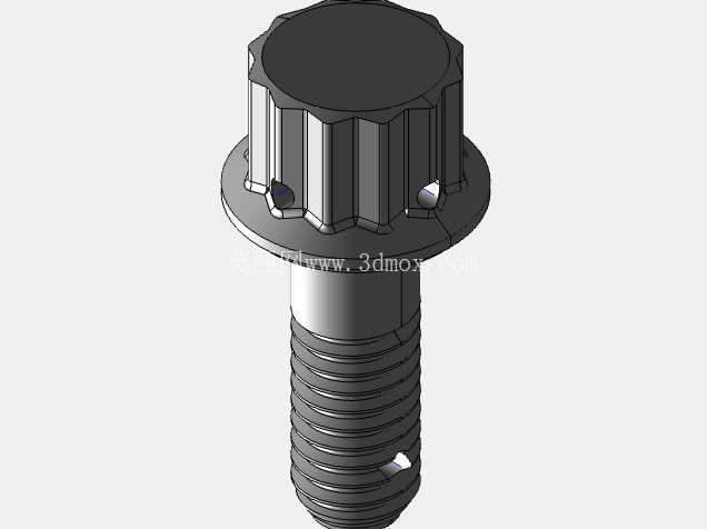 ISO 3185-040(系列表)航空航天螺栓 - 全精度 CAD 模型