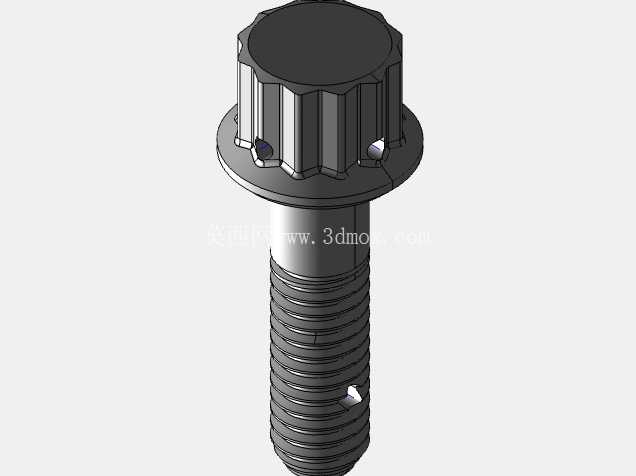 ISO 3185-040(系列表)航空航天螺栓 - 全精度 CAD 模型