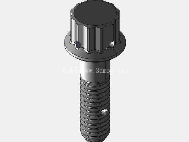 ISO 3185-040(系列表)航空航天螺栓 - 全精度 CAD 模型