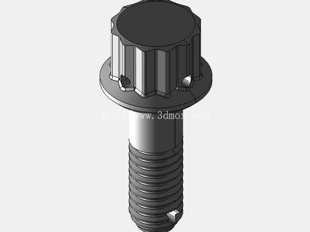 ISO 3185-040(系列表)航空航天螺栓 - 全精度 CAD 模型
