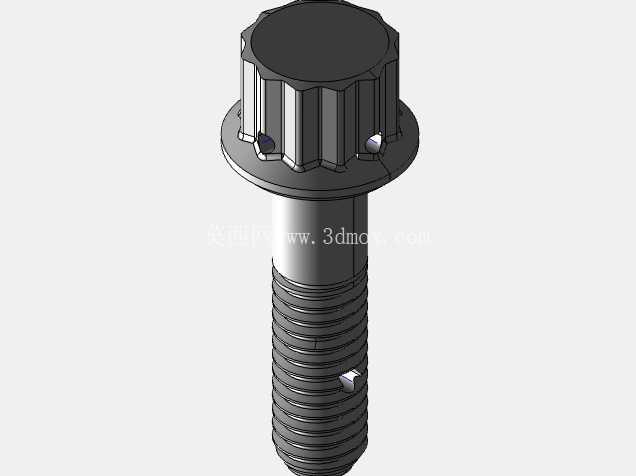 ISO 3185-040(系列表)航空航天螺栓 - 全精度 CAD 模型
