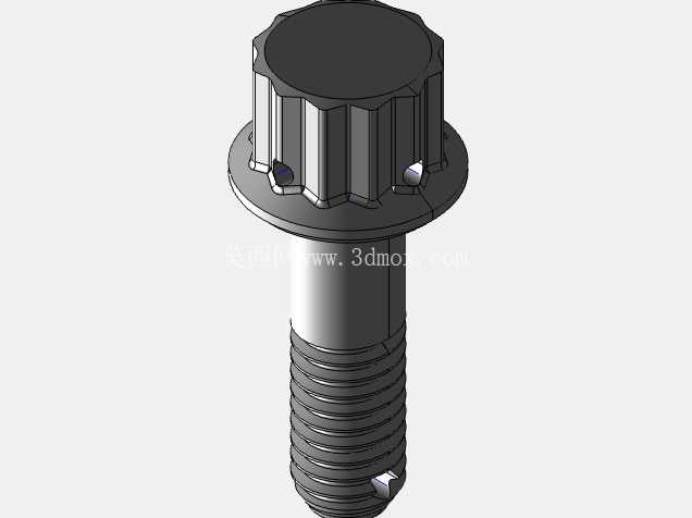 ISO 3185-040(系列表)航空航天螺栓 - 全精度 CAD 模型