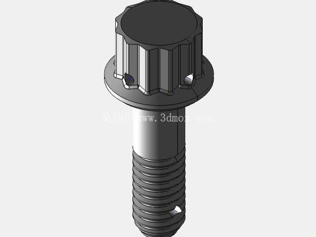 ISO 3185-040(系列表)航空航天螺栓 - 全精度 CAD 模型