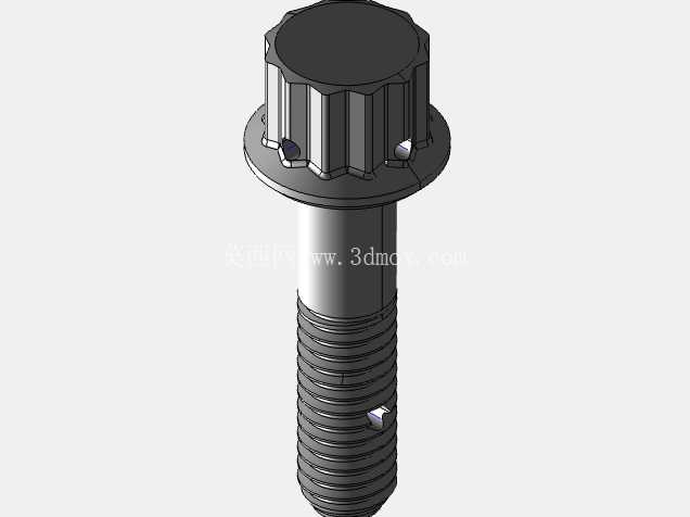ISO 3185-040(系列表)航空航天螺栓 - 全精度 CAD 模型