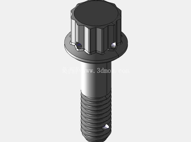 ISO 3185-040(系列表)航空航天螺栓 - 全精度 CAD 模型
