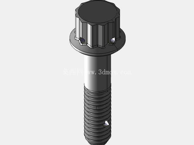 ISO 3185-040(系列表)航空航天螺栓 - 全精度 CAD 模型