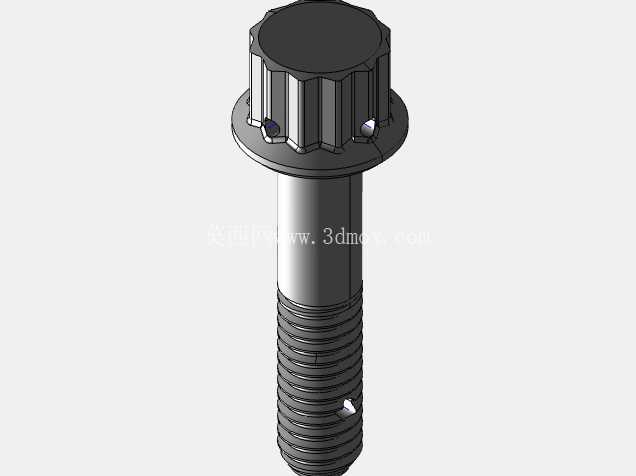 ISO 3185-040(系列表)航空航天螺栓 - 全精度 CAD 模型