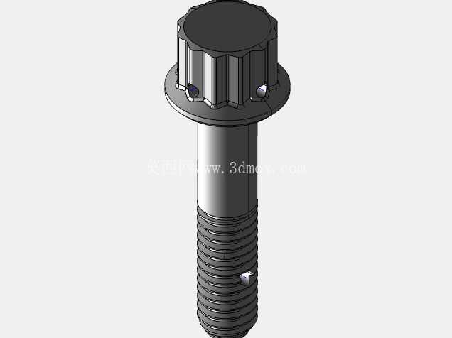 ISO 3185-040(系列表)航空航天螺栓 - 全精度 CAD 模型