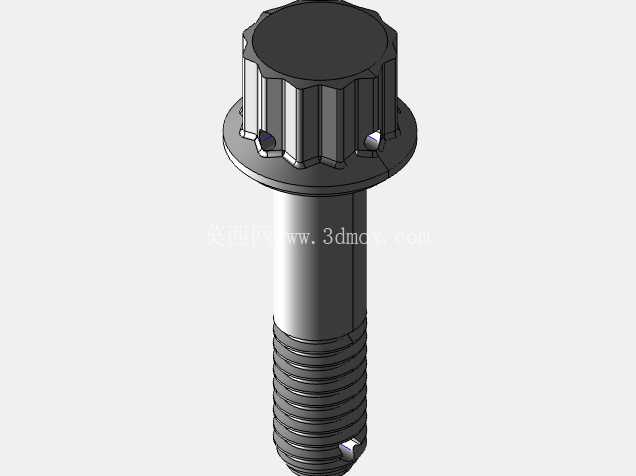 ISO 3185-040(系列表)航空航天螺栓 - 全精度 CAD 模型