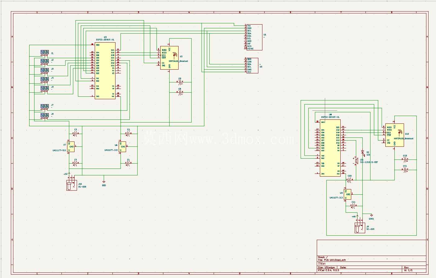 飞行遥测无人机系统,ESP32 + nRF24 + 传感器