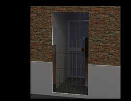Puerta-door-portail de entrada inox brillo
