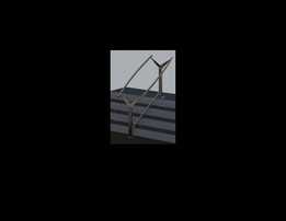 Baranda-stair-garde corps- de acceso inox con doble pasamano