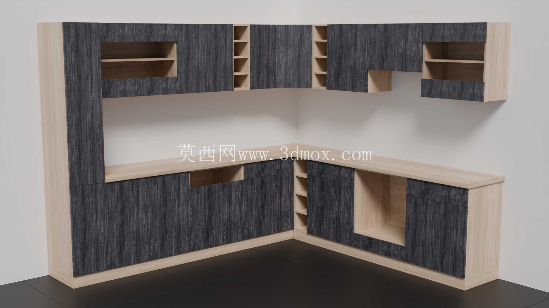 ??模块化转角厨房 - 3D模型