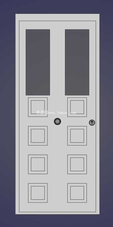 带玻璃嵌件的现代面板门(880mm x 2100mm)