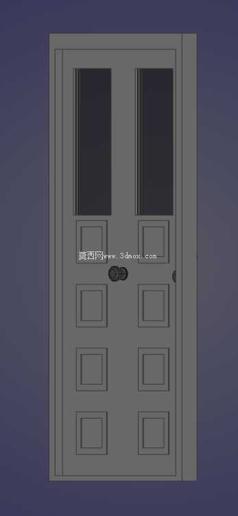 带玻璃嵌件的现代面板门(880mm x 2100mm)