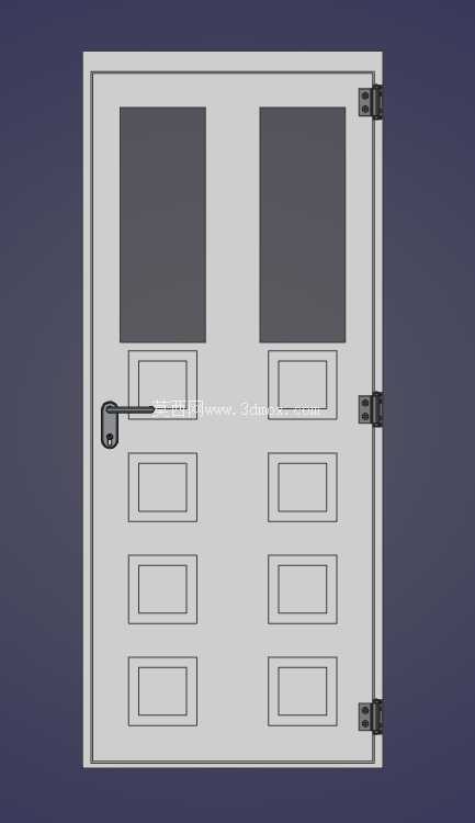 带玻璃嵌件的现代面板门(880mm x 2100mm)