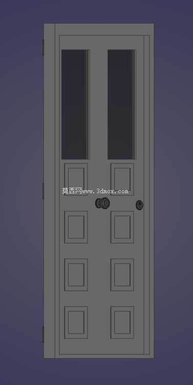 带玻璃嵌件的现代面板门(880mm x 2100mm)
