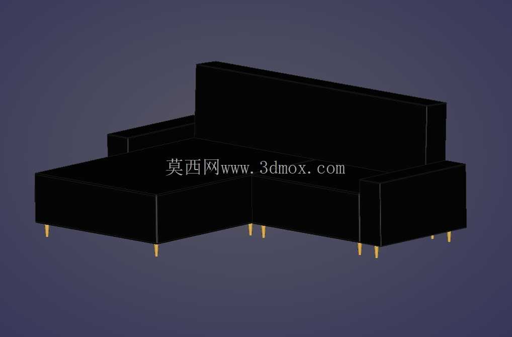 Modernes Ecksofa – 3D 模型(约 256 × 180 厘米)