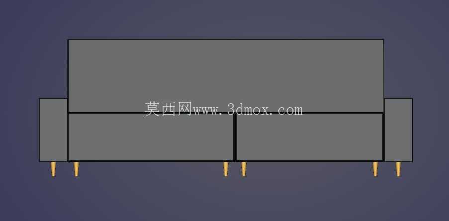 Modernes Ecksofa – 3D 模型(约 256 × 180 厘米)