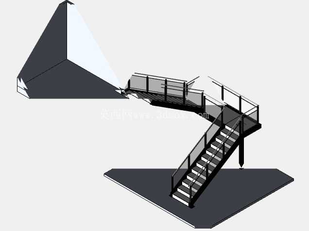 Escalera-¥�ݸ� -escalier metalica con barandilla inox y cristal