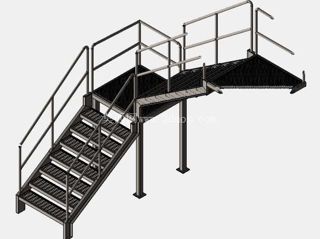 Escalera con Descanso