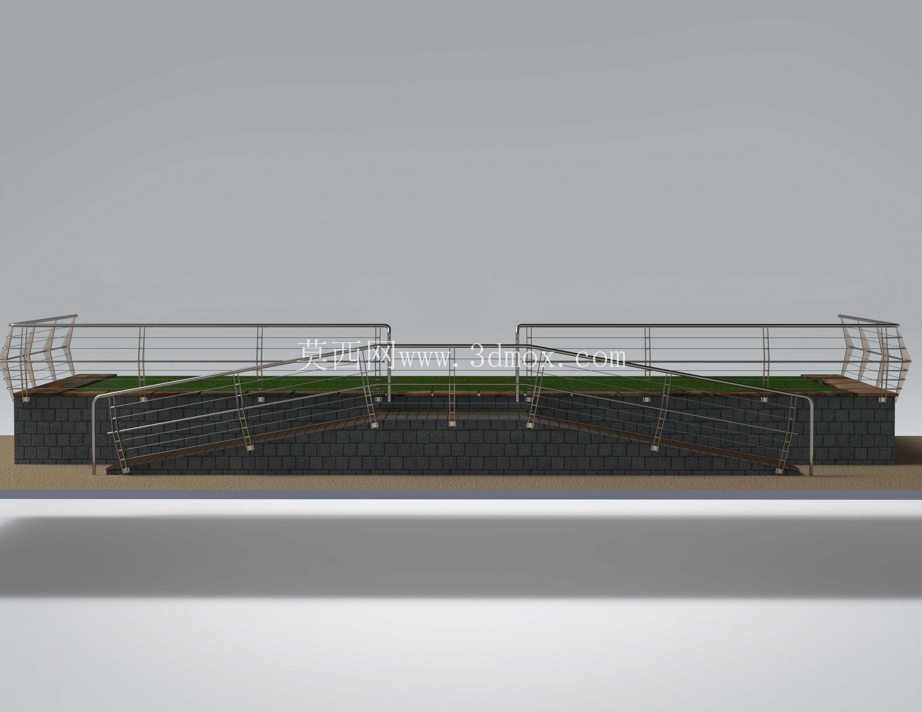 Baranda-stair-garde corps- de dise?o acceso piscina inox con 电缆