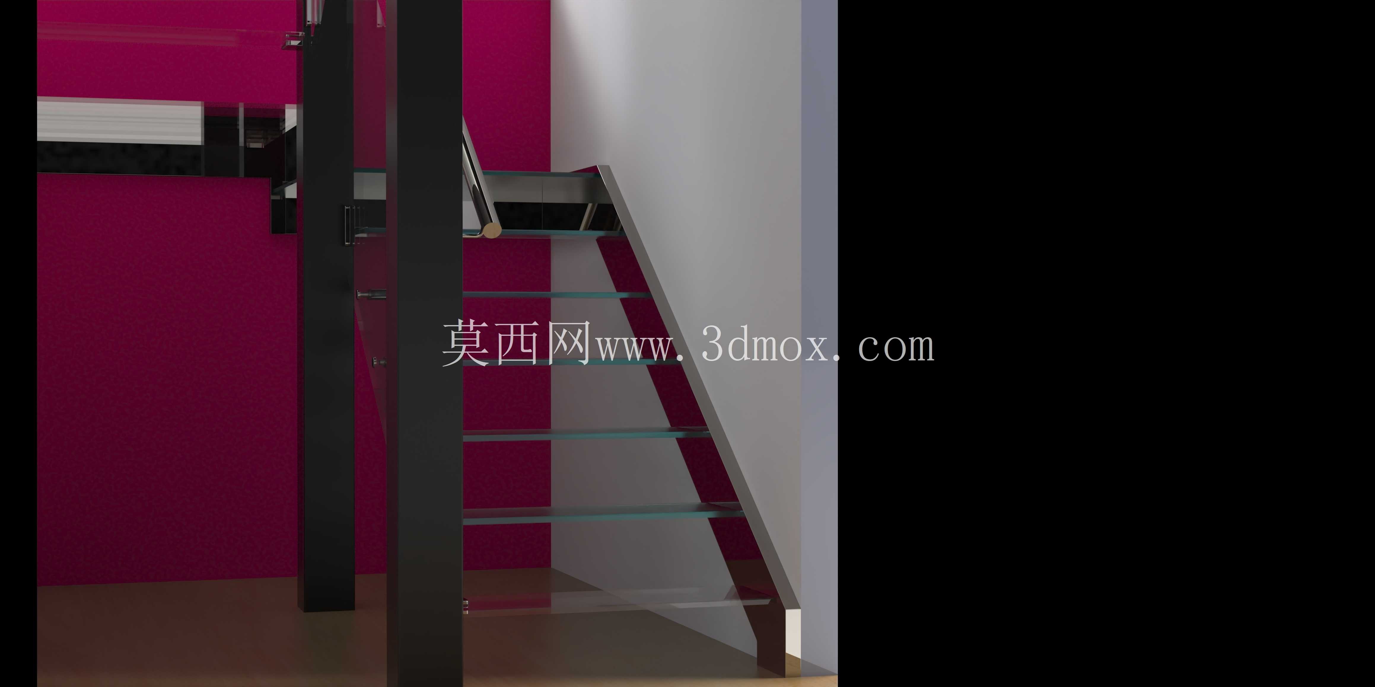 Escalera de dise?o -楼梯设计- escalier Interior inox con escalones de vidrio