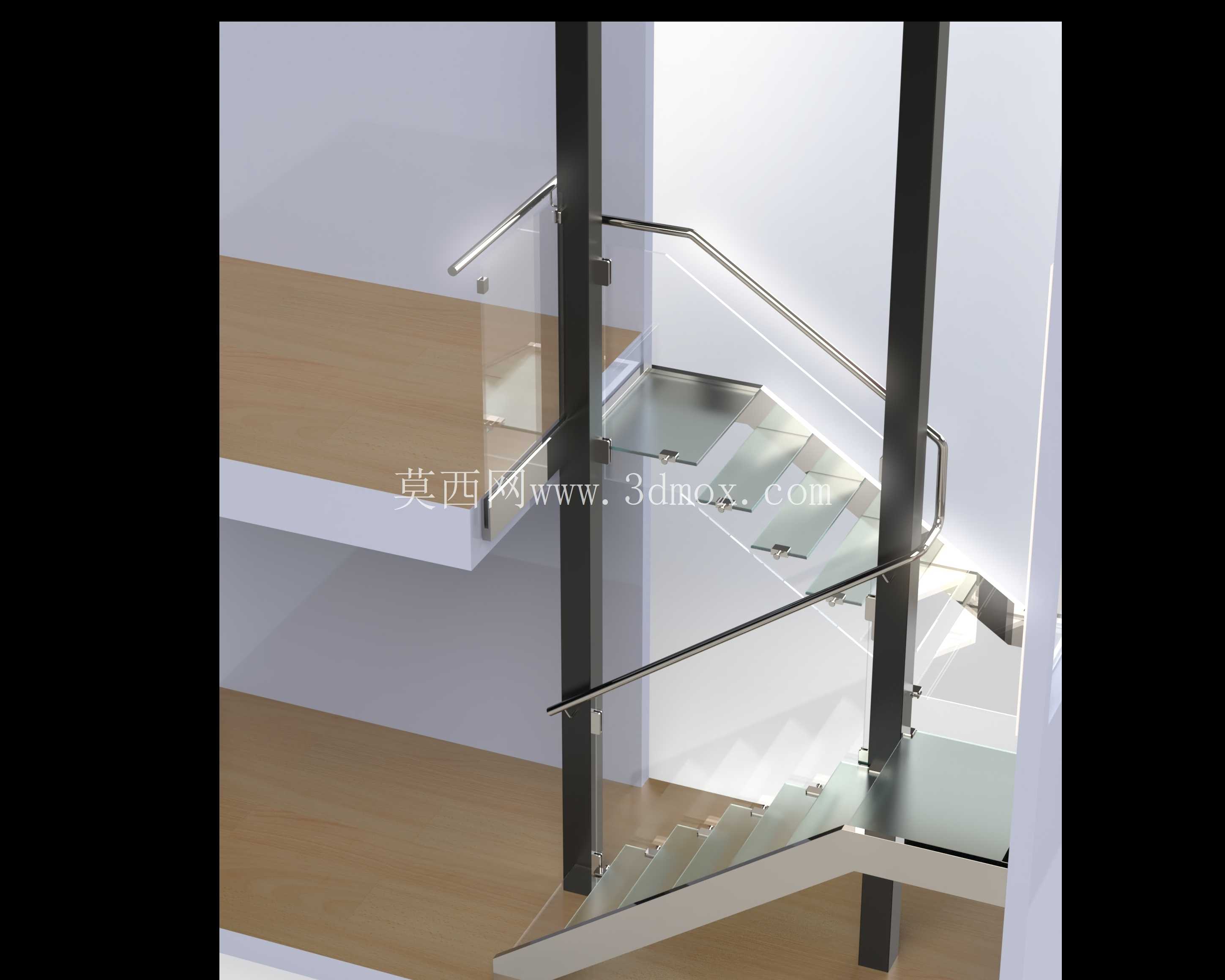 Escalera de dise?o -楼梯设计- escalier Interior inox con escalones de vidrio
