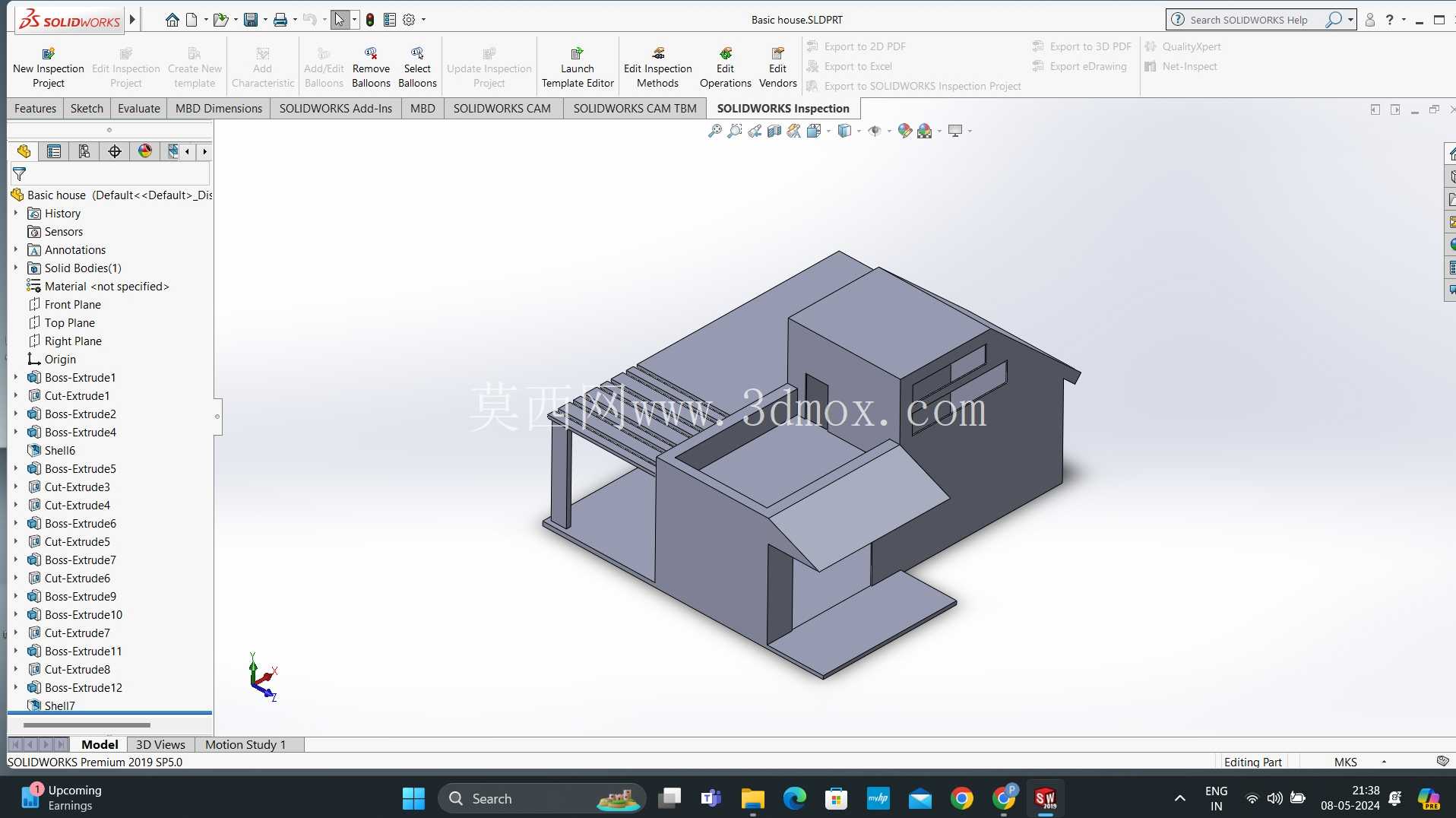 基本房屋设计 SOLIDWORKS Premium 2019