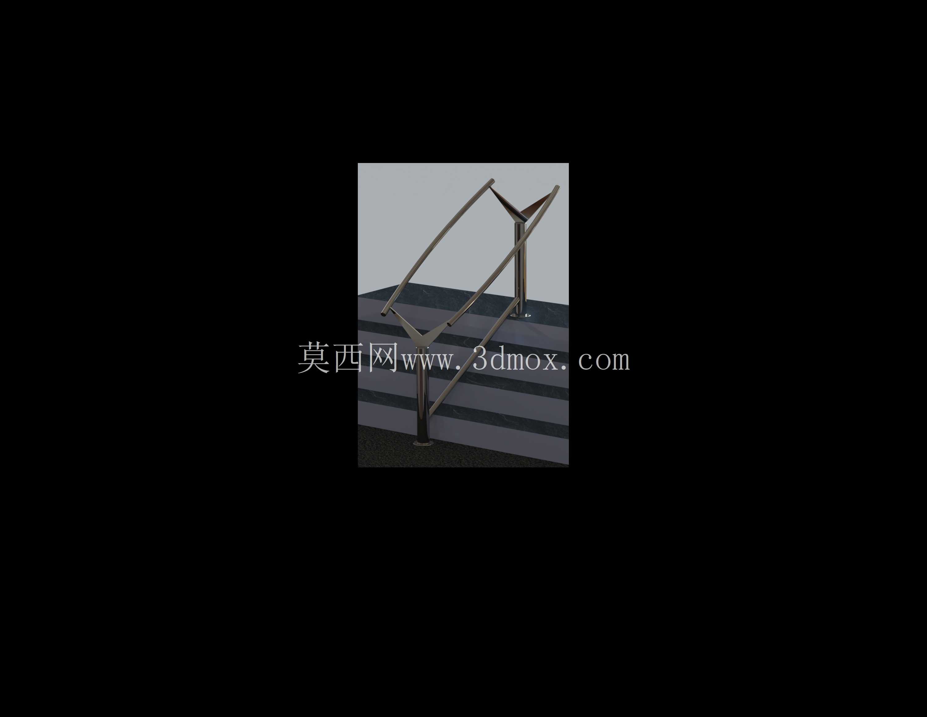 Baranda-stair-garde corps- de acceso inox con doble pasamano