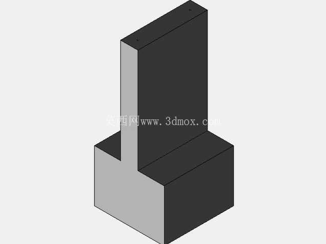 Zapata de hormig��n en T invertida 400*400*300 600 mm