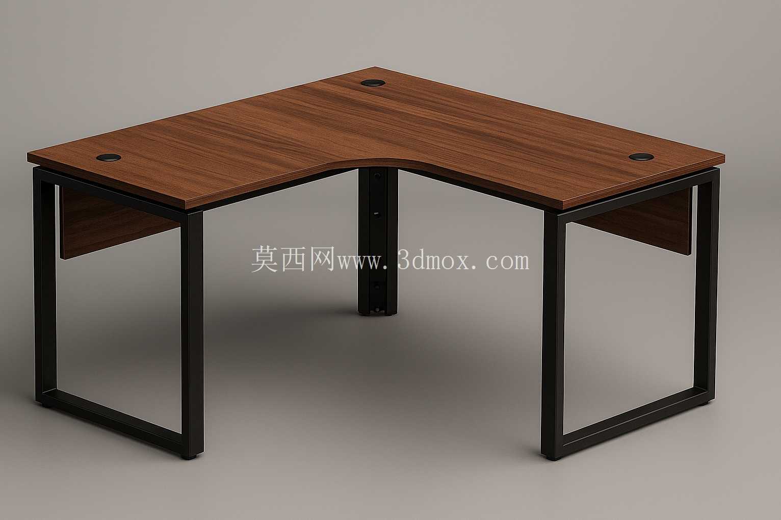 Mesa em L – Estilo Plataforma com Tampo Flutuante // L 形办公桌 – 浮动顶部平台风格