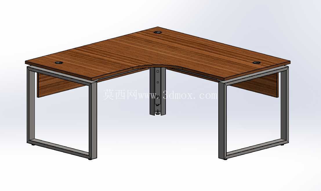 Mesa em L – Estilo Plataforma com Tampo Flutuante // L 形办公桌 – 浮动顶部平台风格