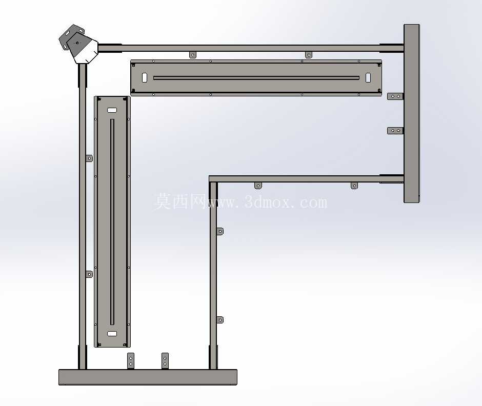 Mesa em L – Estilo Plataforma com Tampo Flutuante // L 形办公桌 – 浮动顶部平台风格