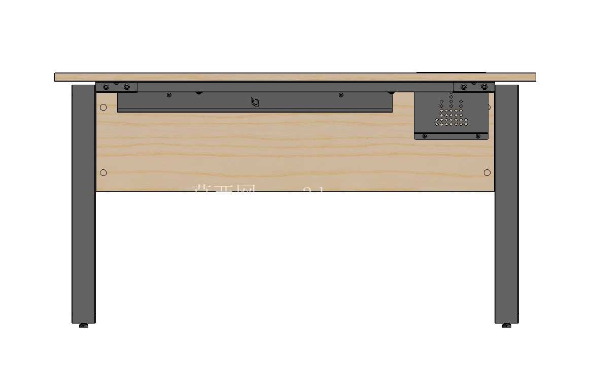 Mesa Reta Simples – Estilo Plataforma com Estrutura Metálica // 直桌 – 带金属框架的平台风格