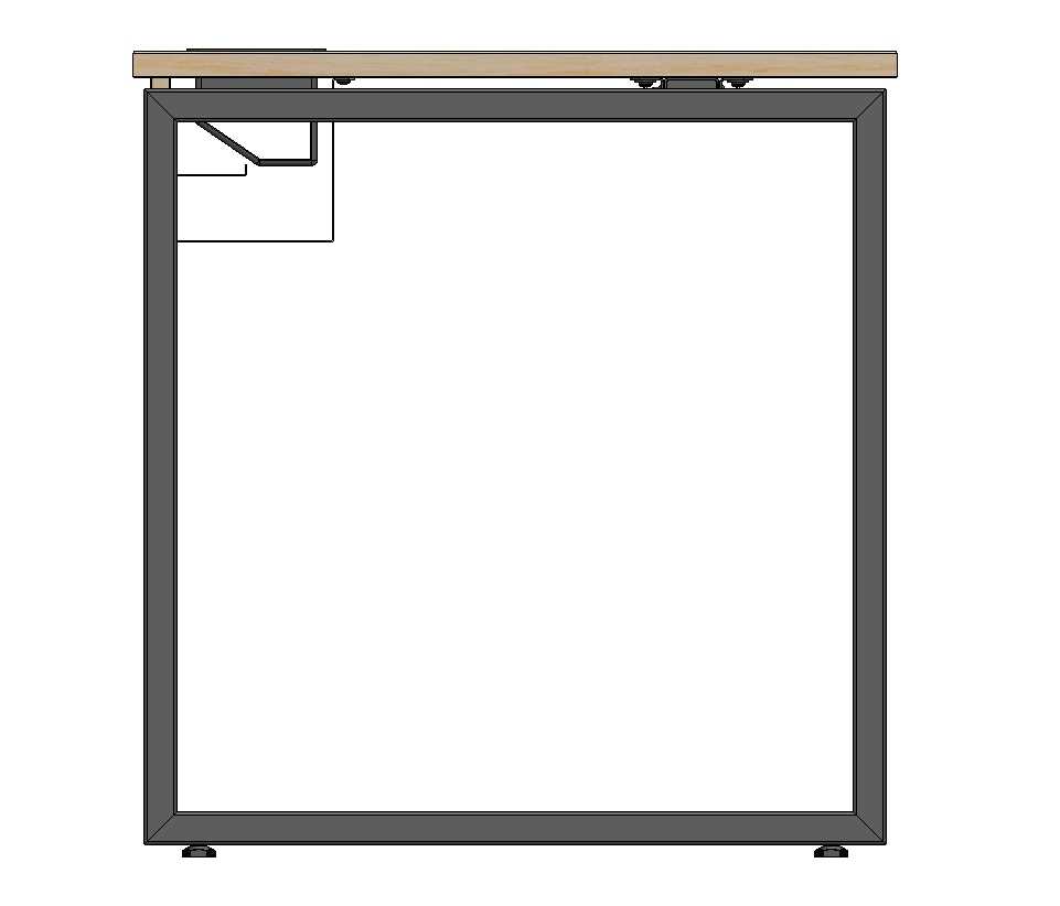 Mesa Reta Simples – Estilo Plataforma com Estrutura Metálica // 直桌 – 带金属框架的平台风格