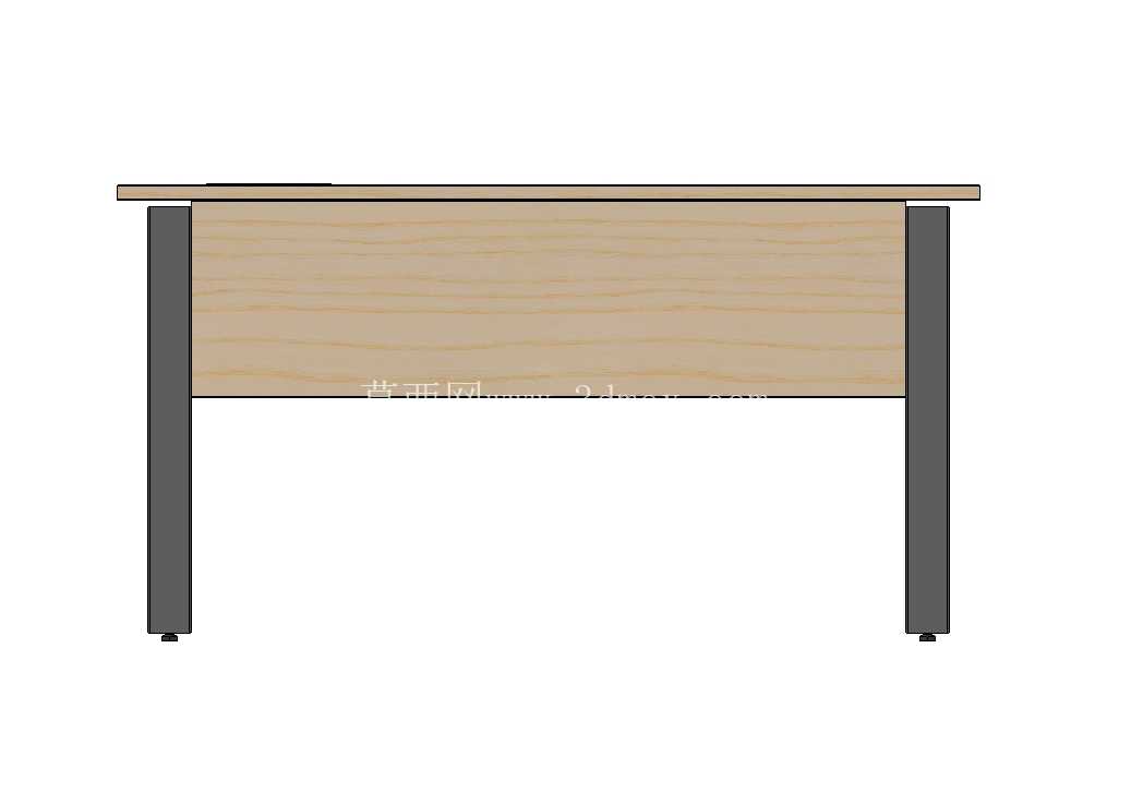 Mesa Reta Simples – Estilo Plataforma com Estrutura Metálica // 直桌 – 带金属框架的平台风格