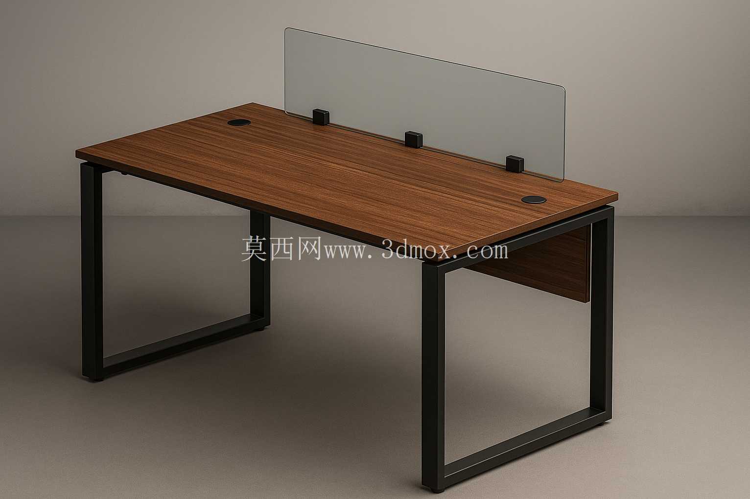 Mesa Reta – Estilo Plataforma com Divisória em Acrílico // 直桌 – 带亚克力分隔板的平台风格