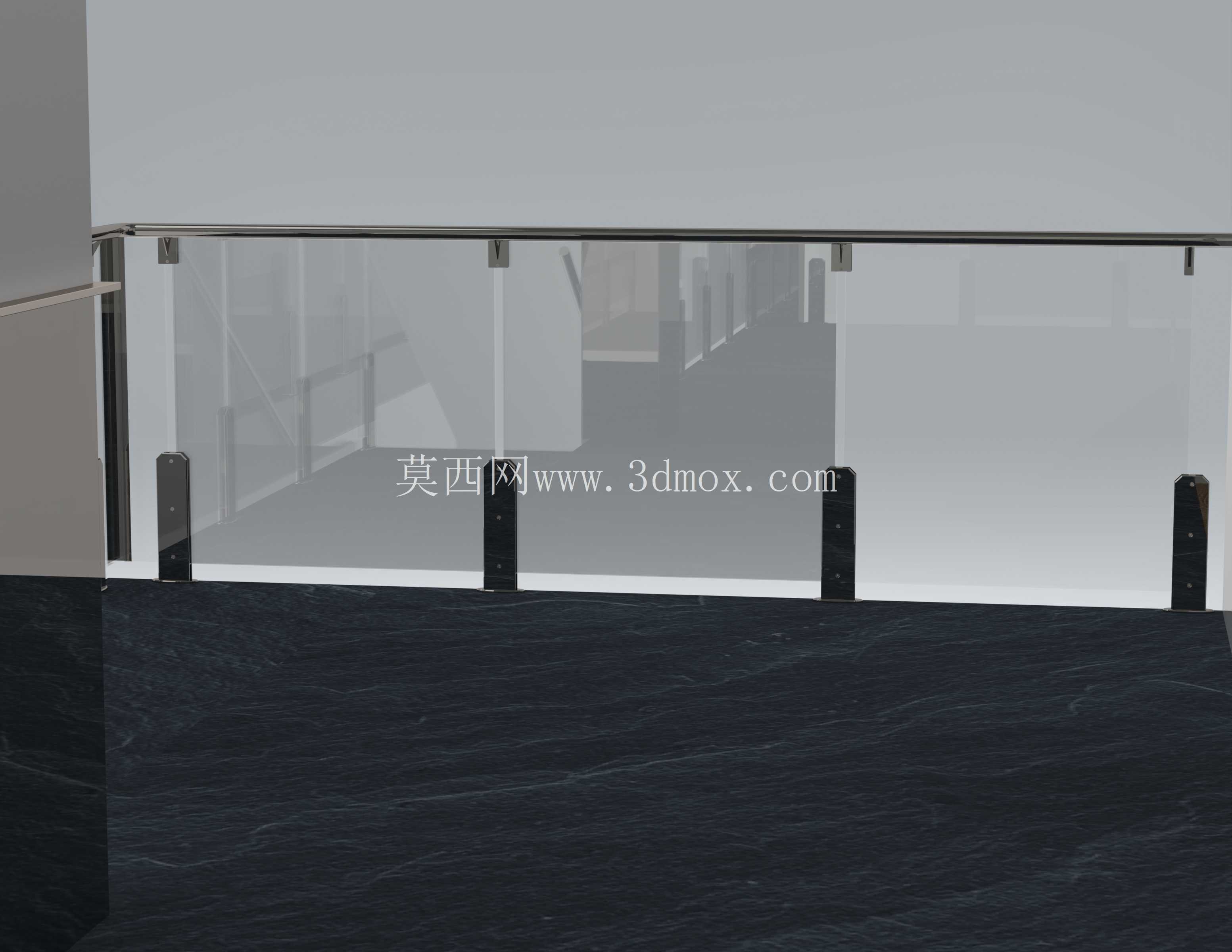 Balcon-garde-corps-stair vitri�� avec poteaux design Ass-General