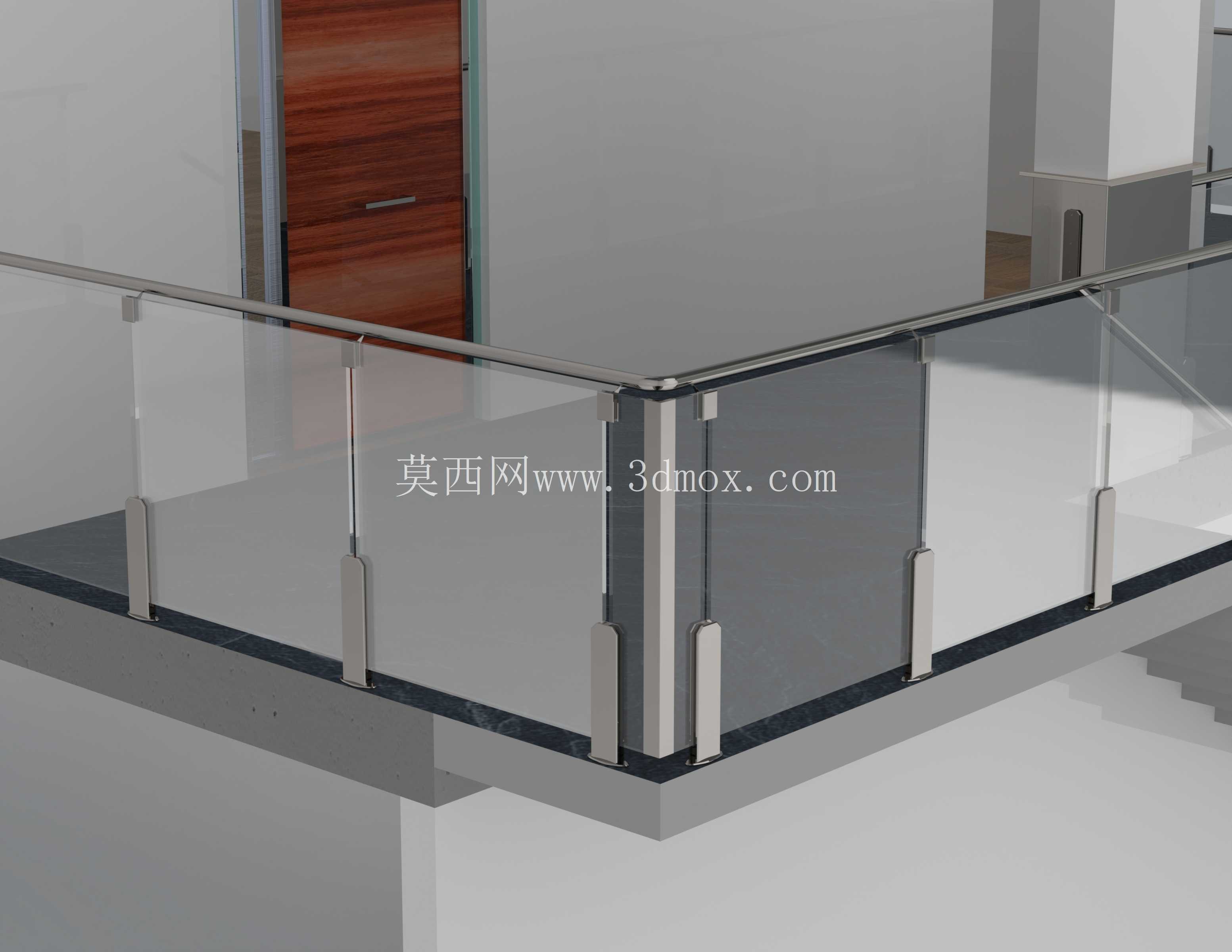 Balcon-garde-corps-stair vitri�� avec poteaux design Ass-General
