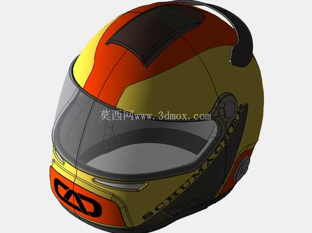 受一级方程式赛车启发的赛车头盔 - SOLIDWORKS Surface 模型