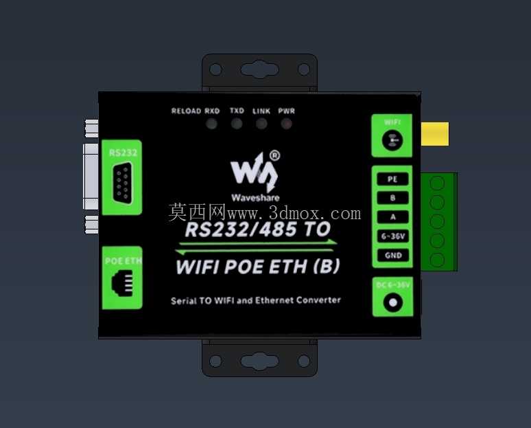 Converter_RS232485 TO WIFI POE ETH -B - Waveshare